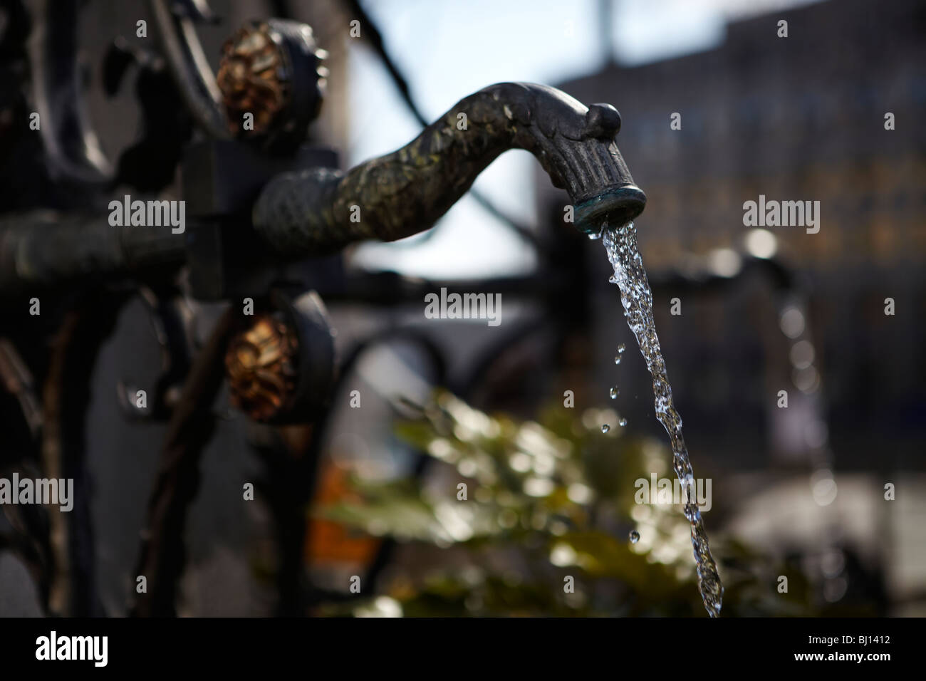 Drinking water tap fountain in Geneva, Switzerland Stock Photo Alamy