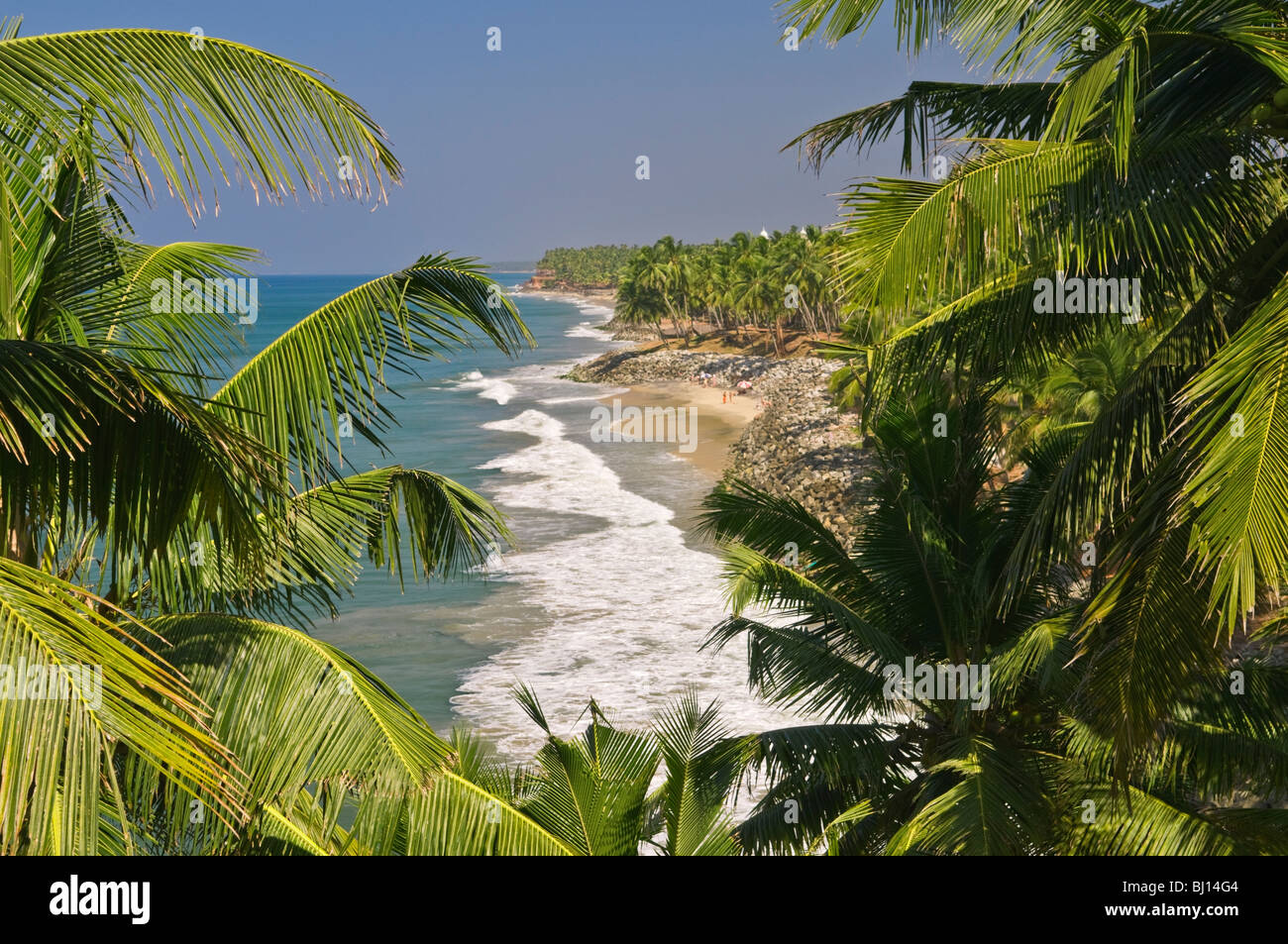 Coastal view Varkala Kerala India Stock Photo