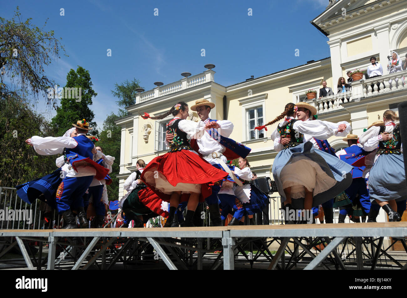 The Zofia Solarz 'Promni' Artistic Folk Dance Ensemble from Warsaw Agricultural University during their show Stock Photo