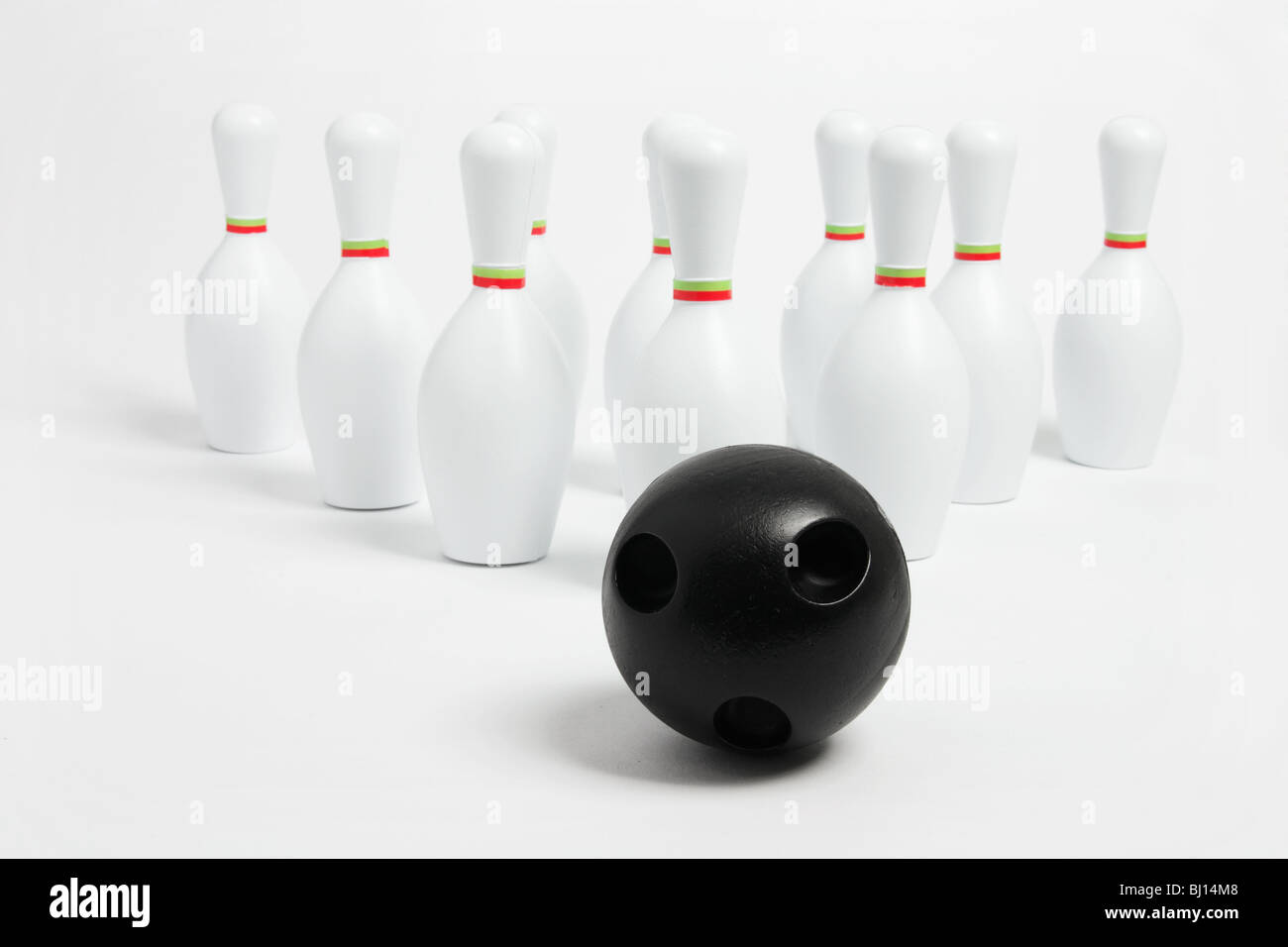Miniature Bowling Ball and Pins Stock Photo Alamy