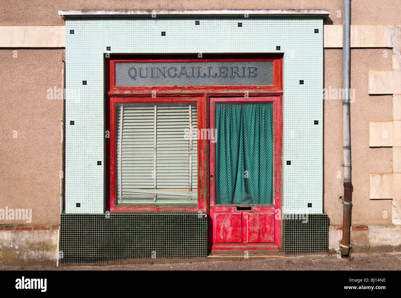 Closed Quincailleric / ironmonger's shop - France. Stock Photo