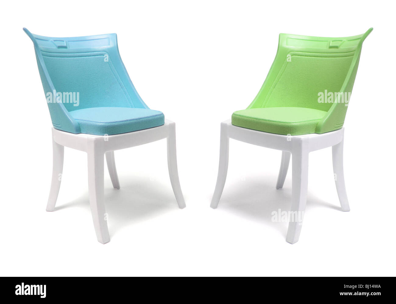 Miniature Plastic Chairs Stock Photo Alamy