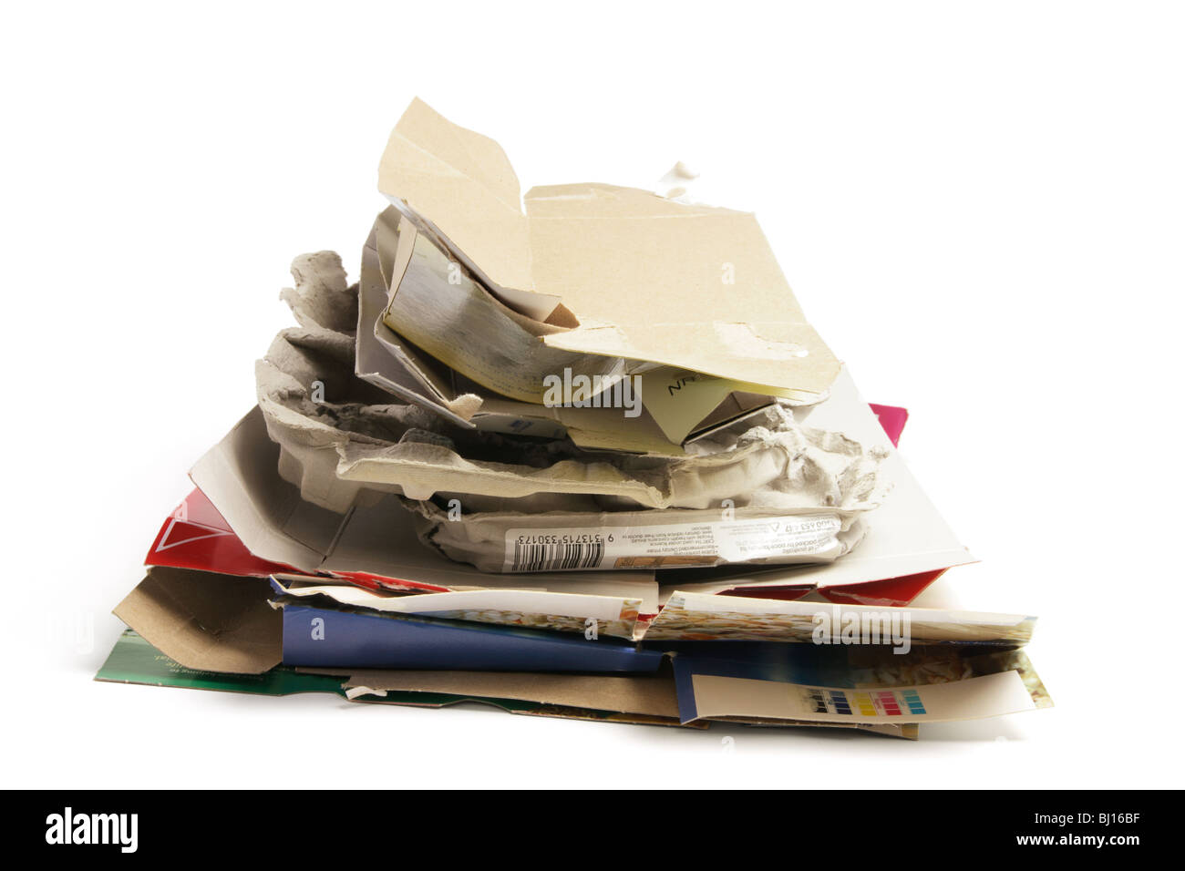 Pile of Waste Paper Products Stock Photo