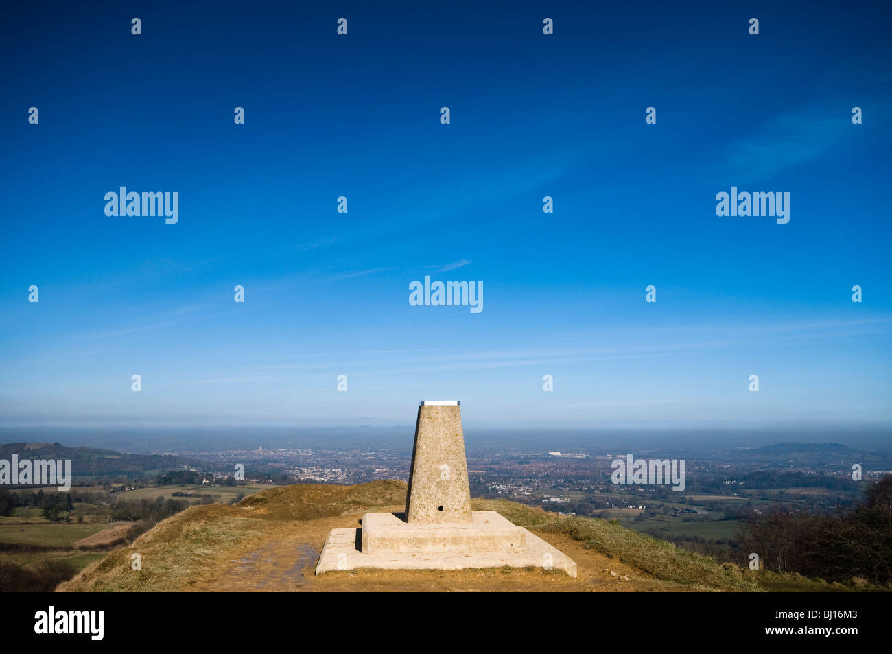 Ordnance Survey triangulation point at Painswick Beacon, site of the