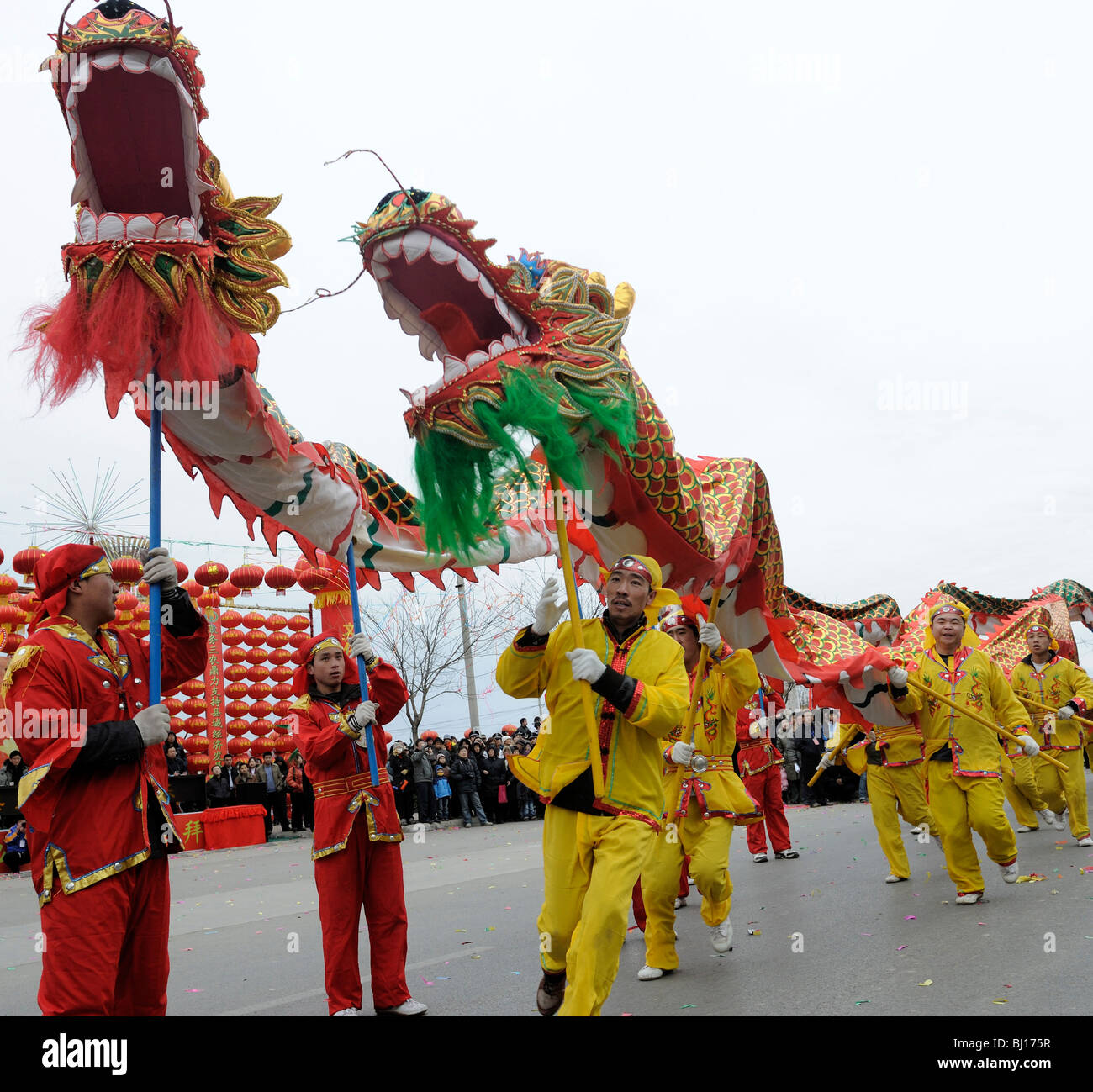 Chinese dragon dance perform during hi-res stock photography and images ...