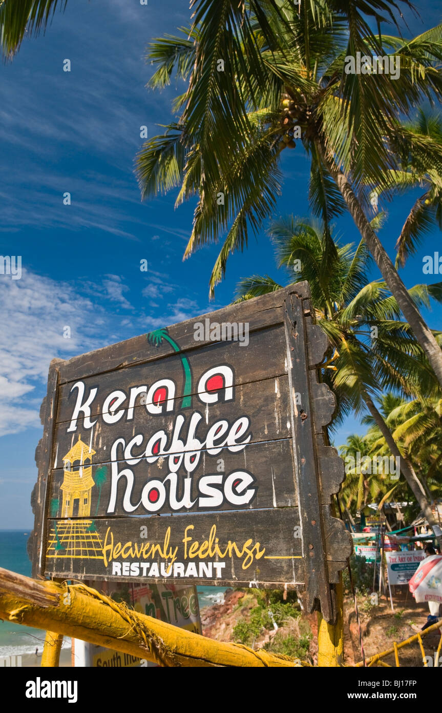 Kerala Coffee House sign Varkala Kerala India Stock Photo