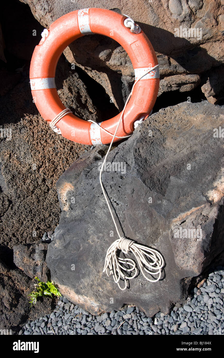 Life preserver float on a rope Stock Photo Alamy