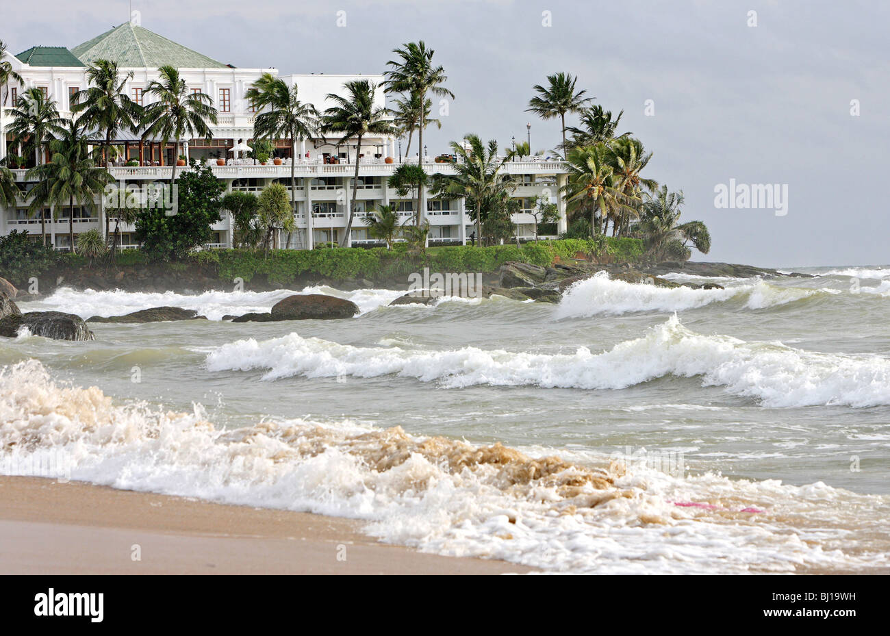 Beach at the Indian Ocean, Sri Lanka, Colombo Stock Photo