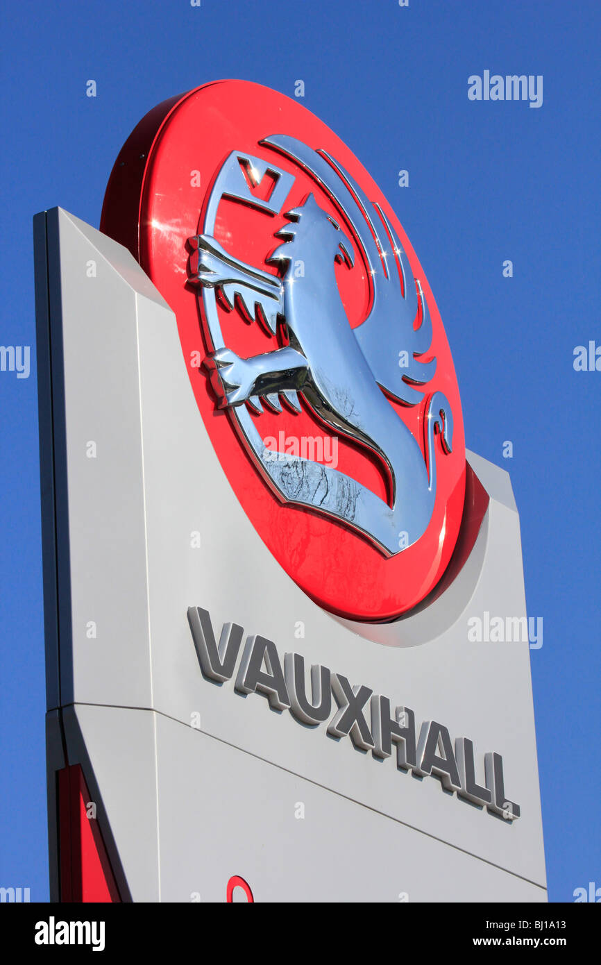Vauxhall motors garage forecourt sign essex england uk gb Stock Photo