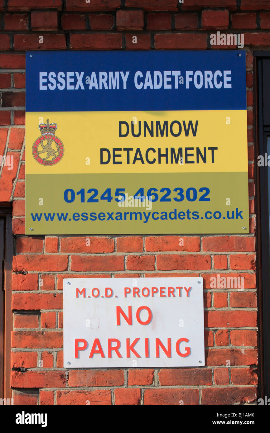 essex army cadet force sign dunmow town centre essex england Stock Photo