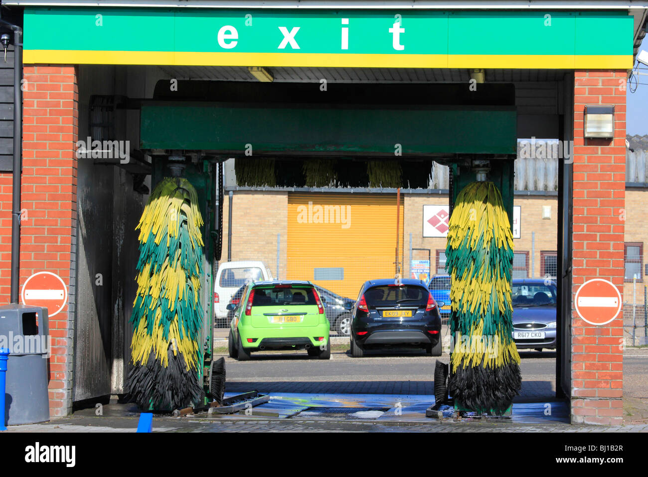 exit to automated car wash essex england Stock Photo Alamy