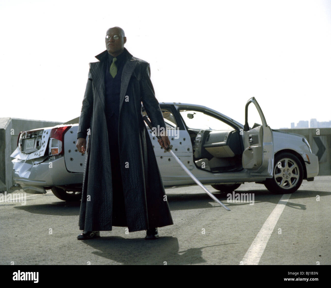 THE MATRIX RELOADED - 2003 Warner/Village Roadshow film with Laurence Fishburne as Morpheus Stock Photo