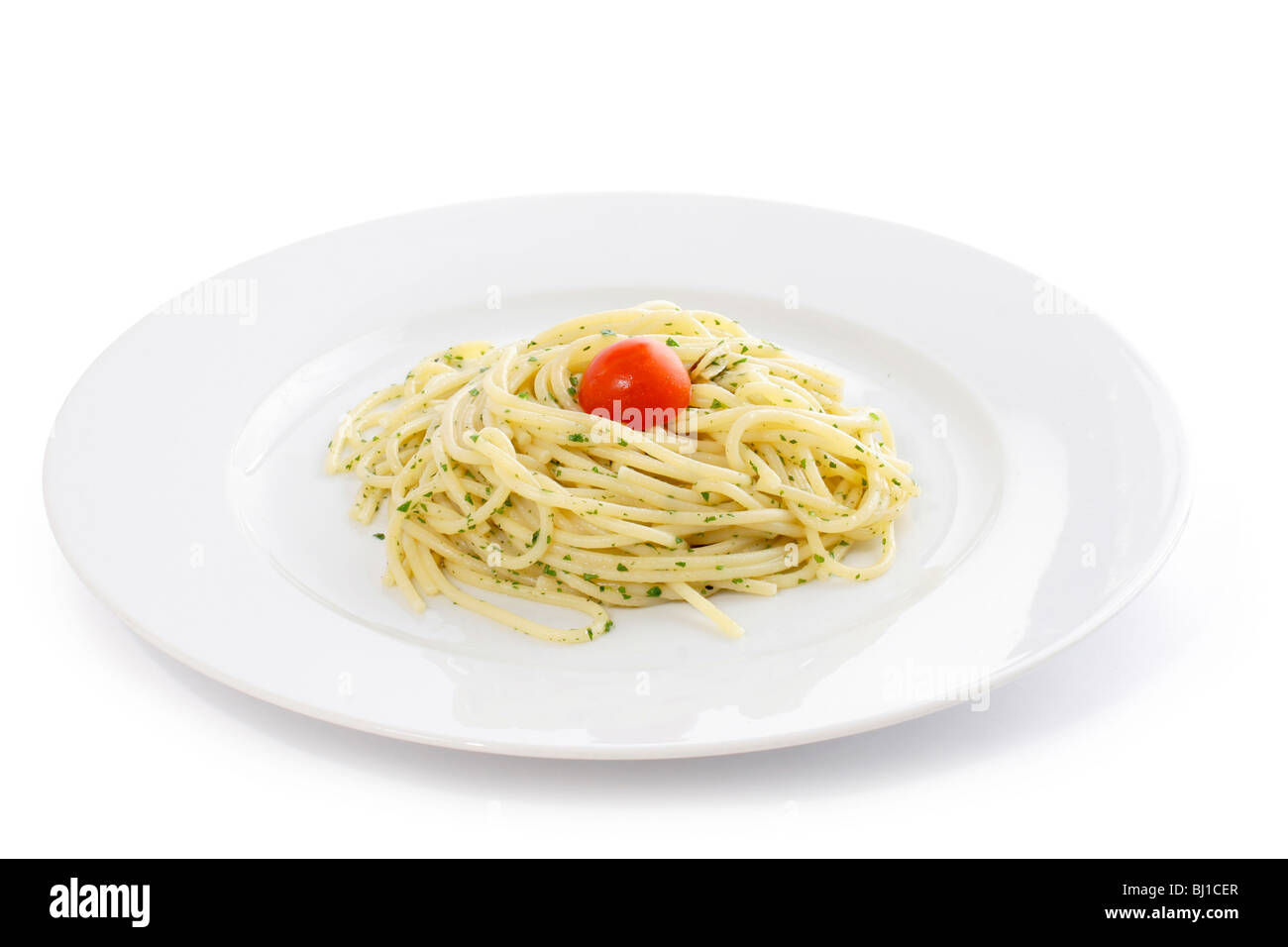 italian pasta with tomato on white background Stock Photo - Alamy
