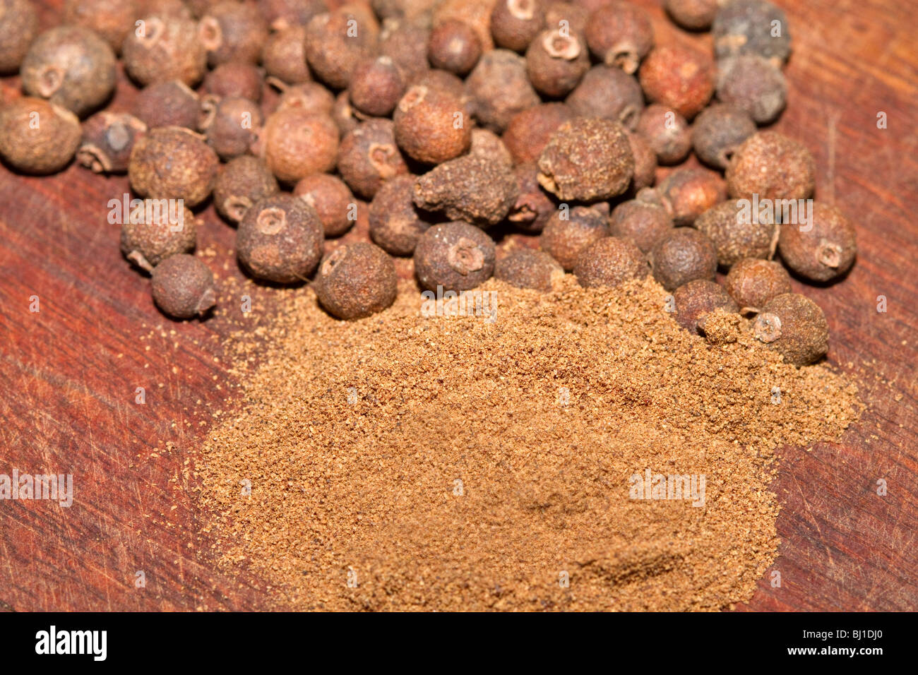 Allspice, whole dried berries and ground Stock Photo Alamy