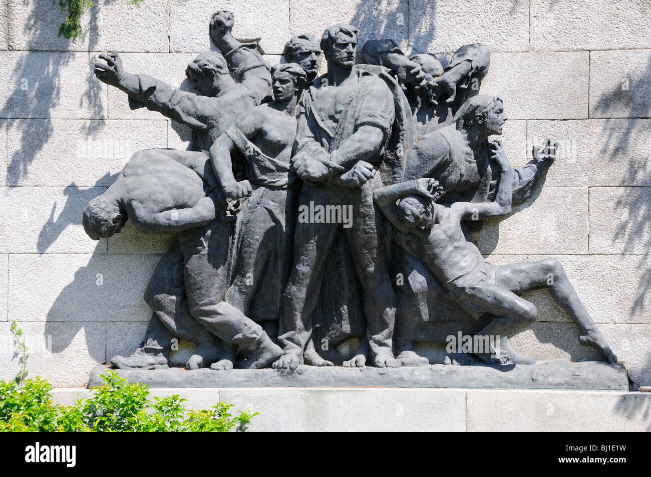 Zagreb, Croatia. 'Hostages' (Frane Krsinic) bronze memorial to WW2 Partisans Stock Photo