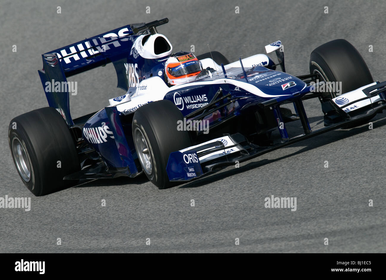 Rubens Barrichello (BRA) in the Williams FW31 racecar during Formula 1  testing sessions at Circuit de Catalunya Stock Photo - Alamy