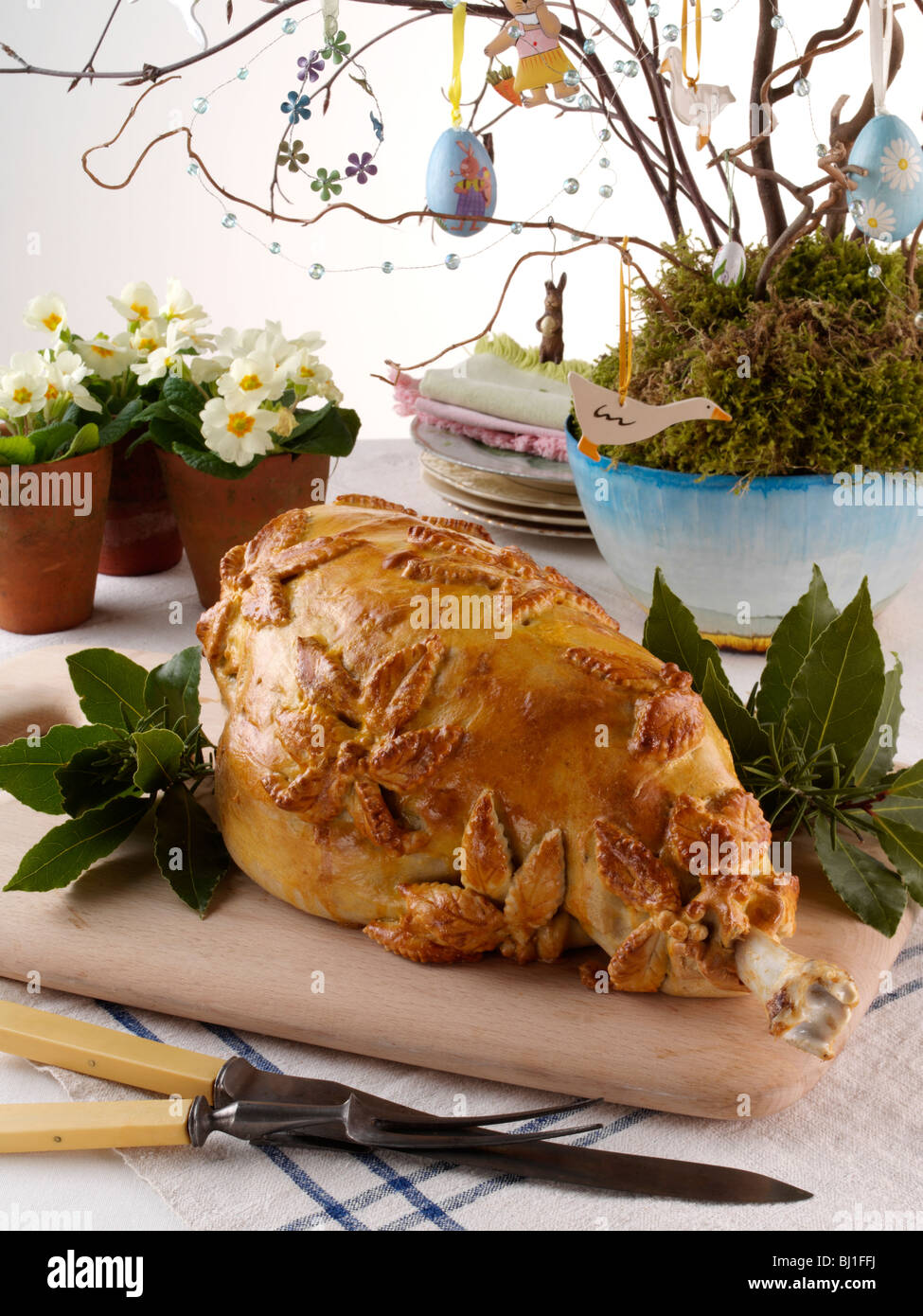Easter lamb leg in pastry Stock Photo Alamy