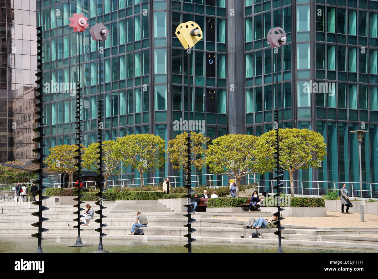 modern sculpture in La Defense Paris France Stock Photo