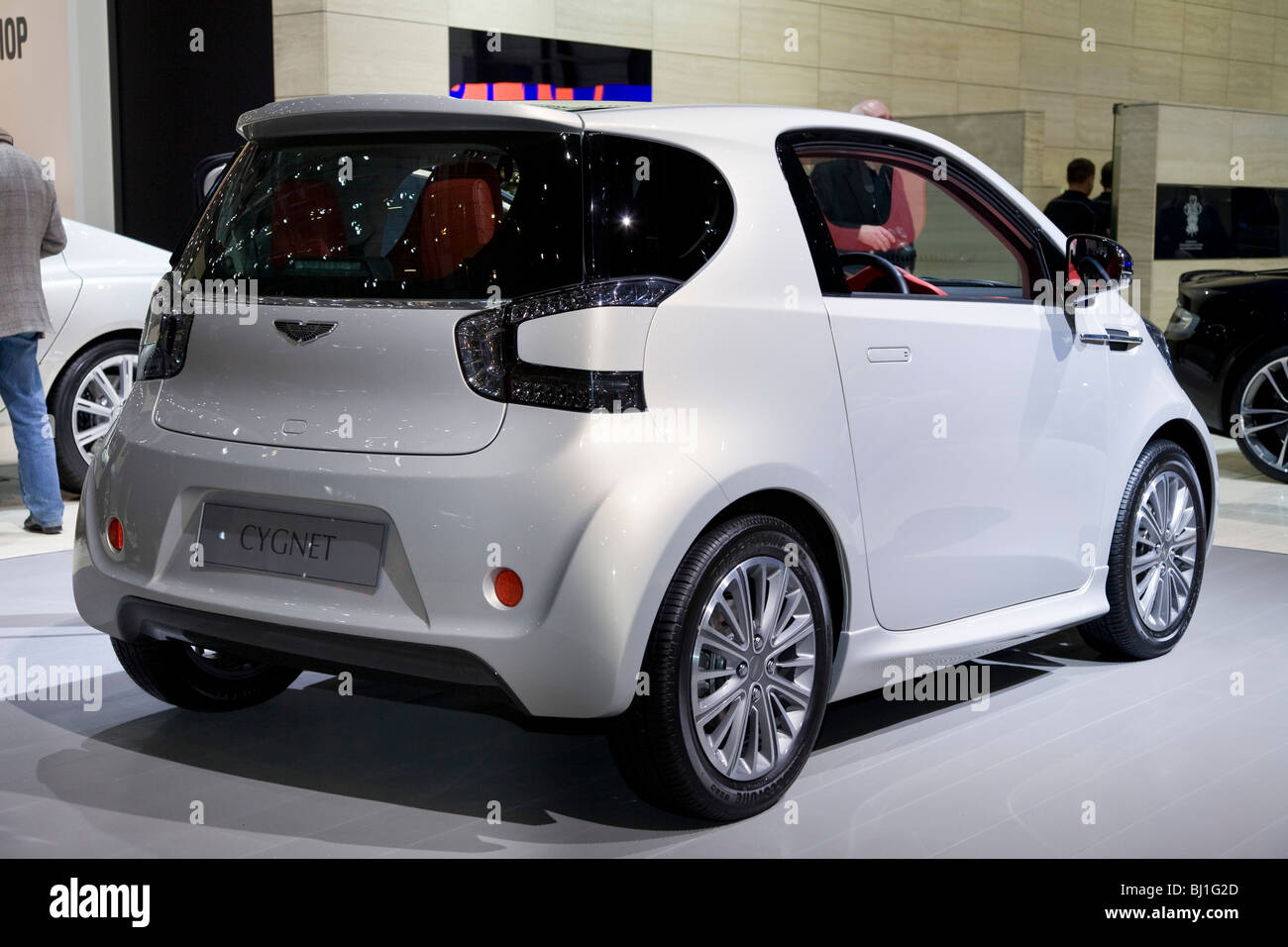 Aston Martin Cygnet Toyota iQ-based city car at a motor show Stock Photo