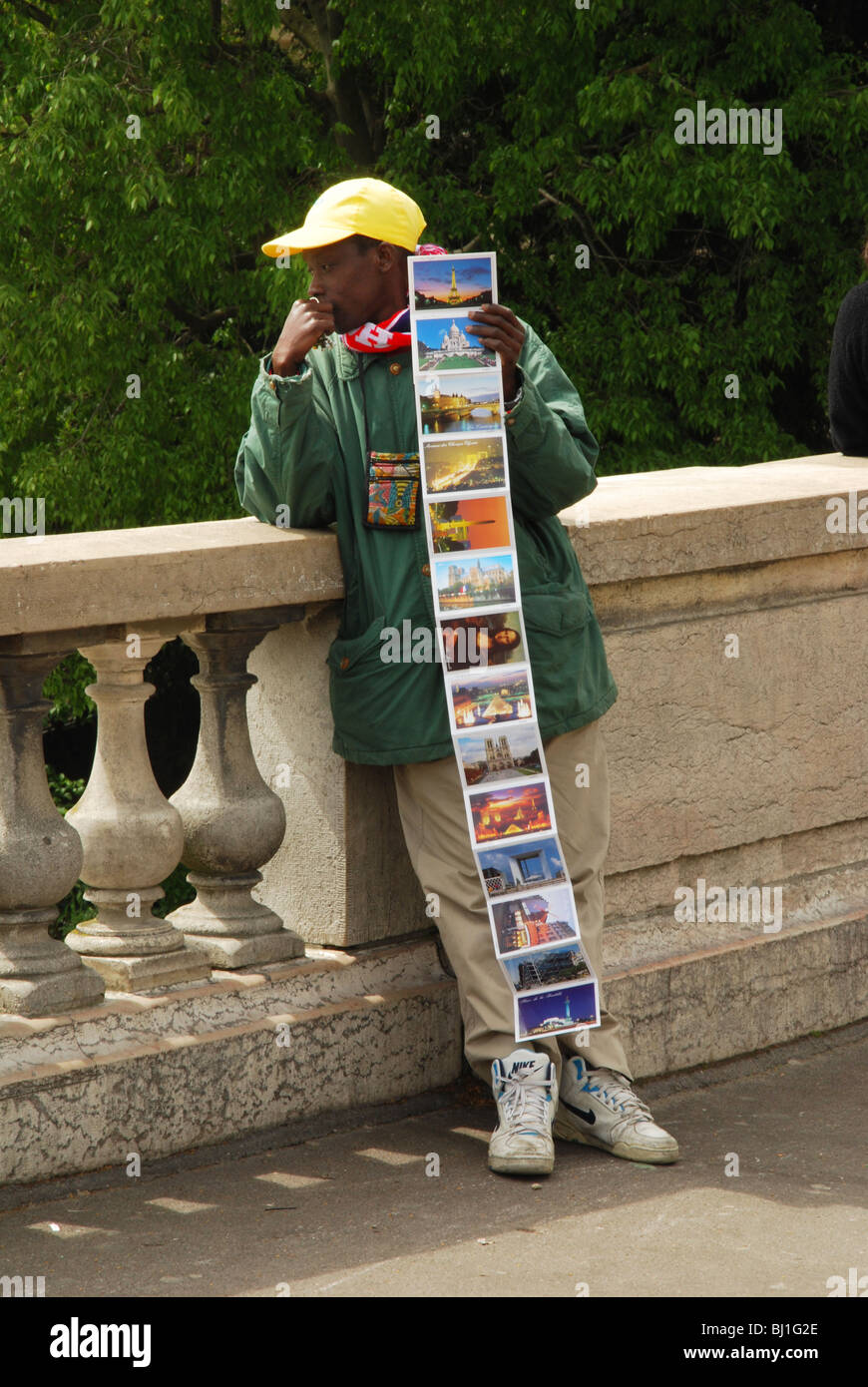 vendor selling postcards Paris Montmartre Stock Photo Alamy