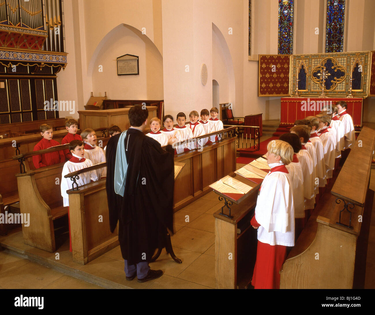 Boy's church choir, Guildford, Surrey, England, United Kingdom Stock Photo