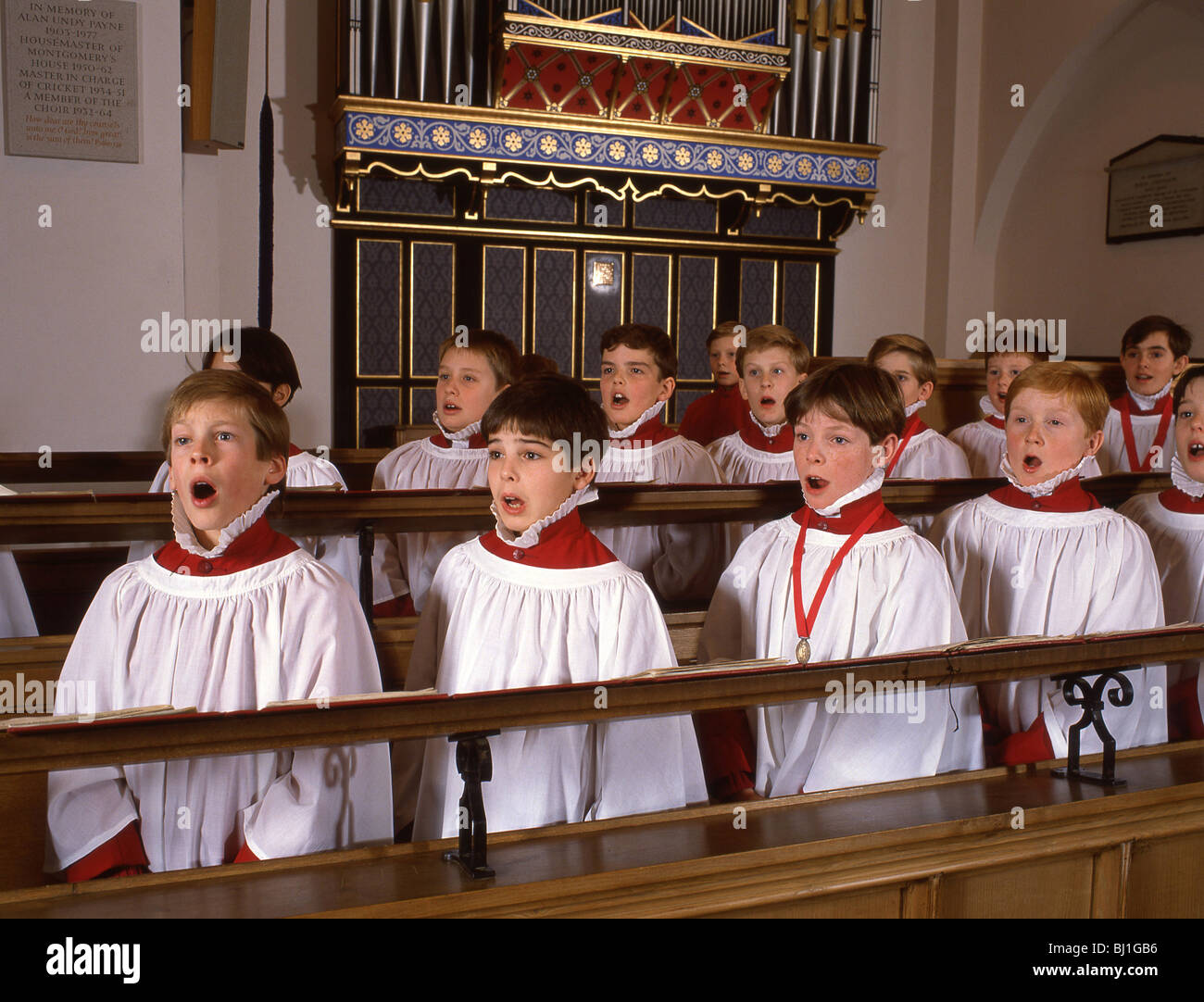 Boy's church choir, Guildford, Surrey, England, United Kingdom Stock Photo