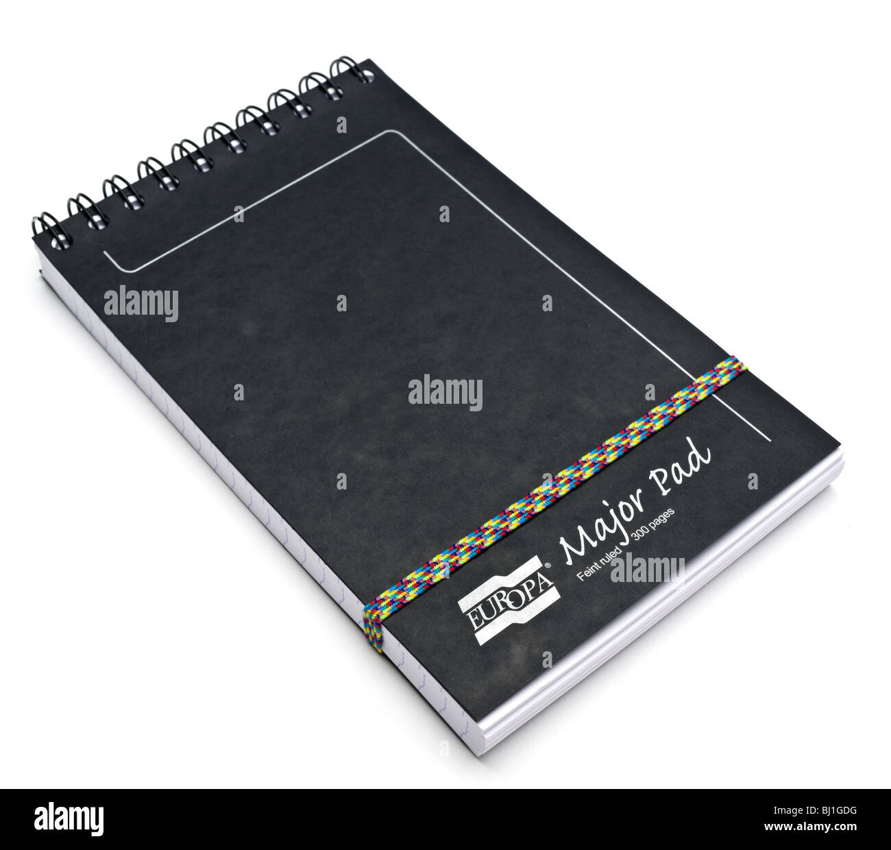 300 page black ruled ring bound notepad Stock Photo