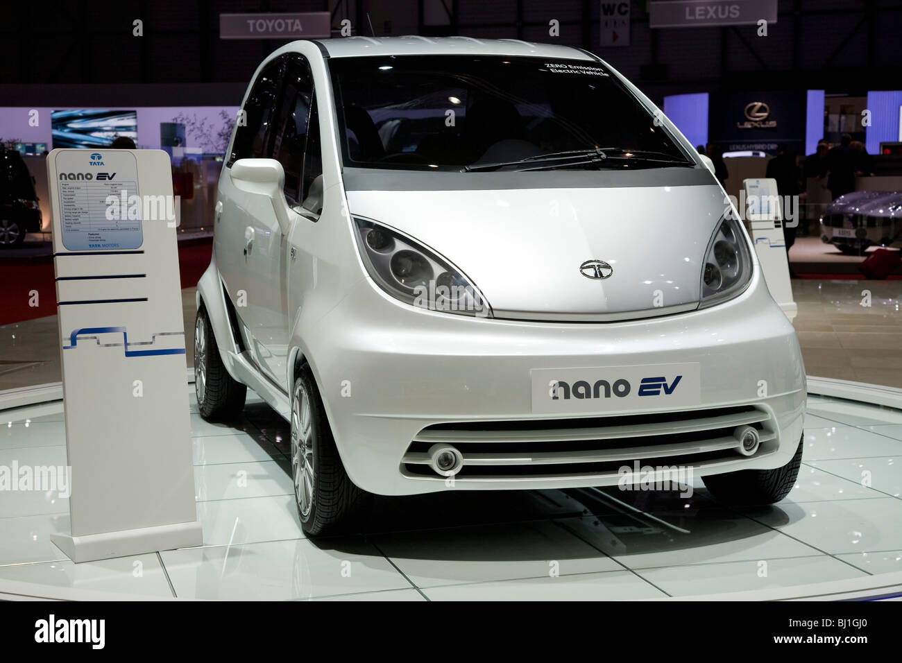 Tata Nano EV at a motor show Stock Photo