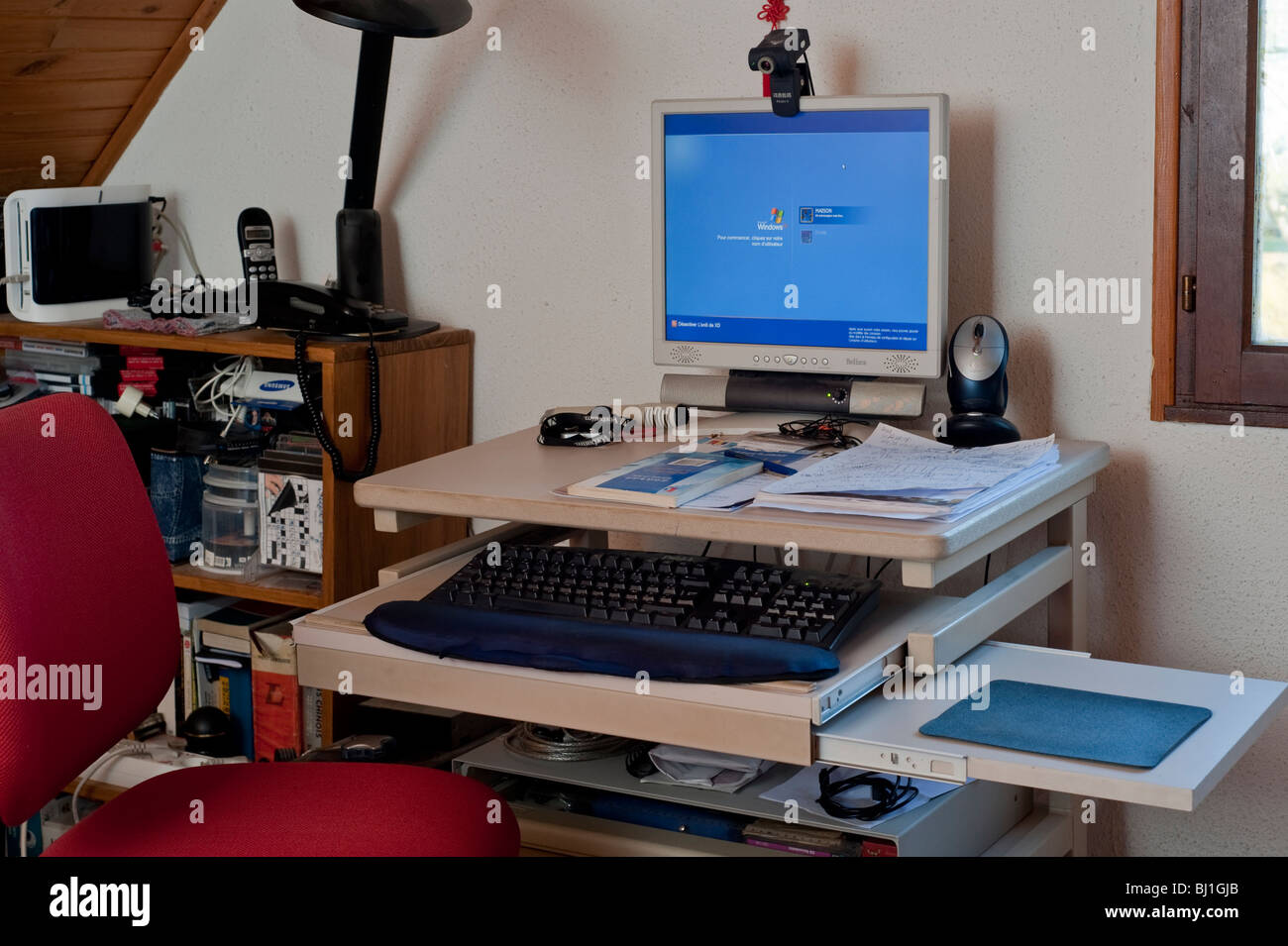 Office At Home Inside Computer Desk Inside Nobody Stock Photo