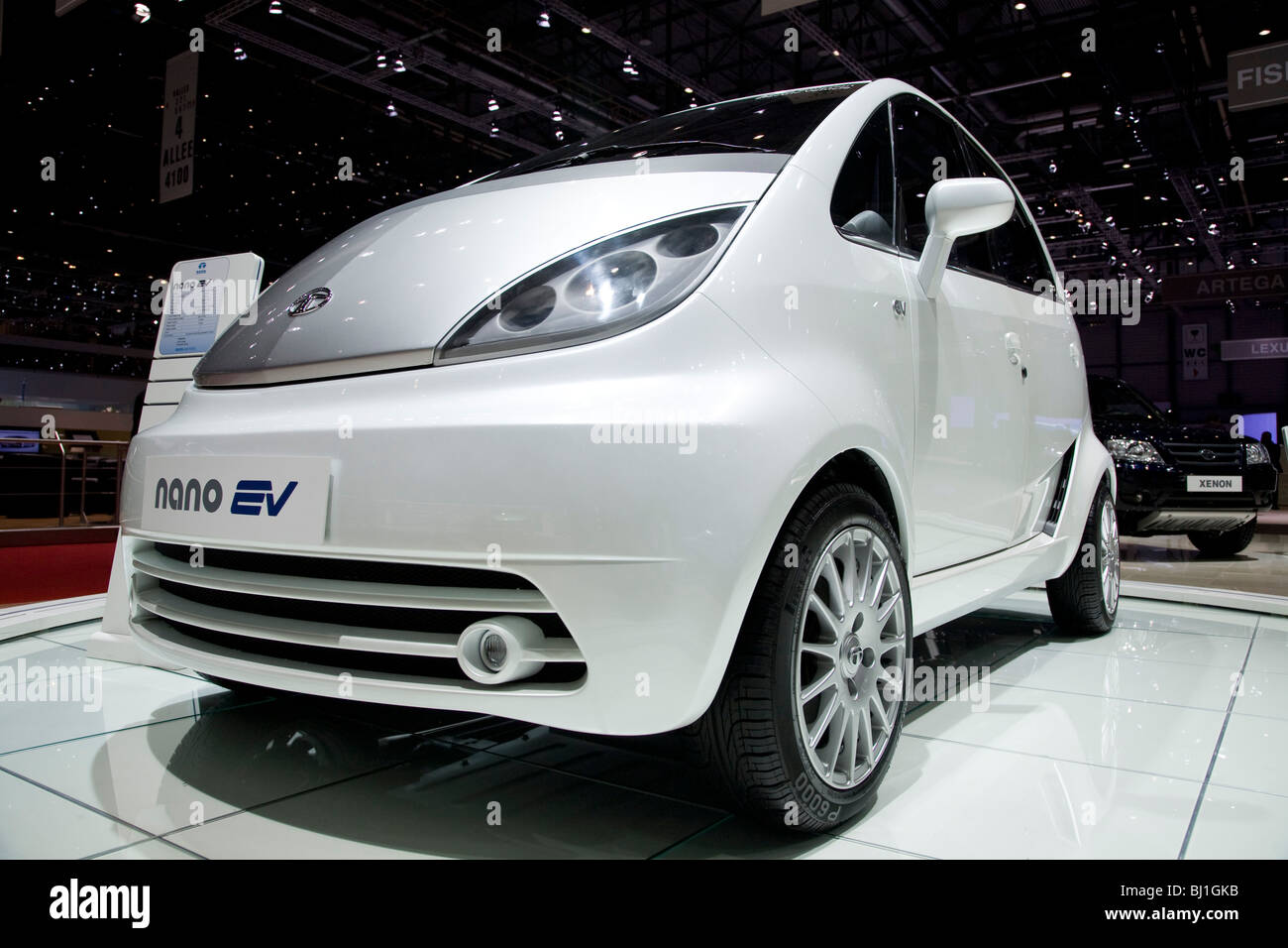 Tata Nano EV at a motor show Stock Photo