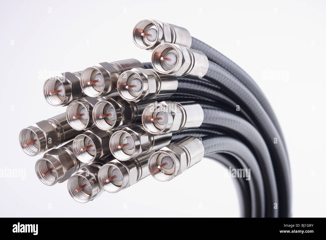 Professional cable tv connectors Stock Photo