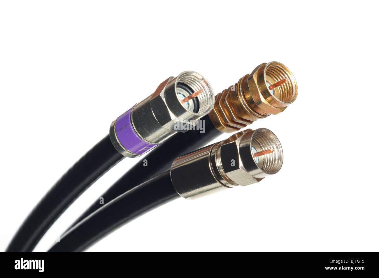 Professional cable tv connectors Stock Photo