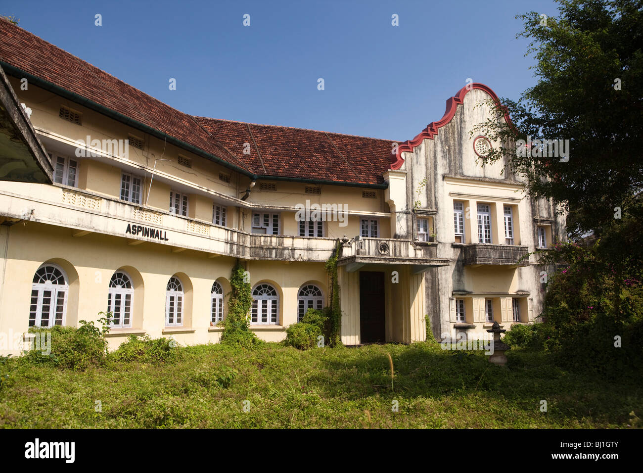 India, Kerala, Kochi, Fort Cochin, River Calvathy Road, Aspinwall Building, Dutch influenced colonial architecture Stock Photo