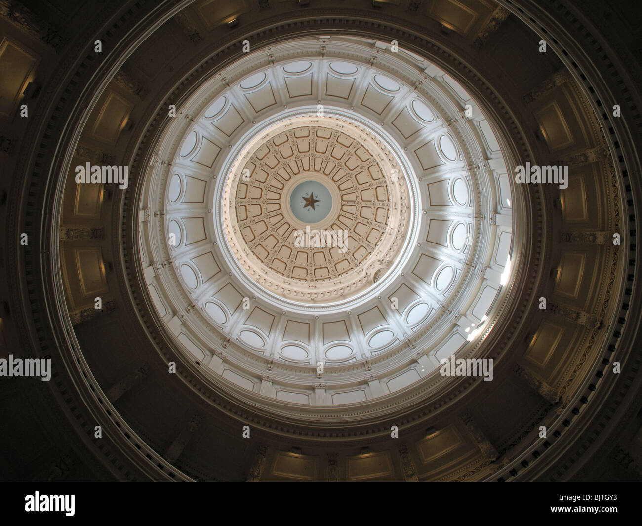 Austin Texas State Capitol building interior dome ceiling Stock Photo