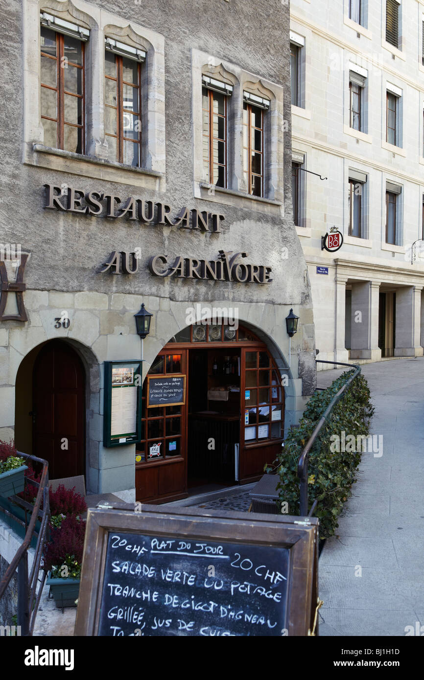 Restaurant Au Carnivore, Geneva, Switzerland Stock Photo