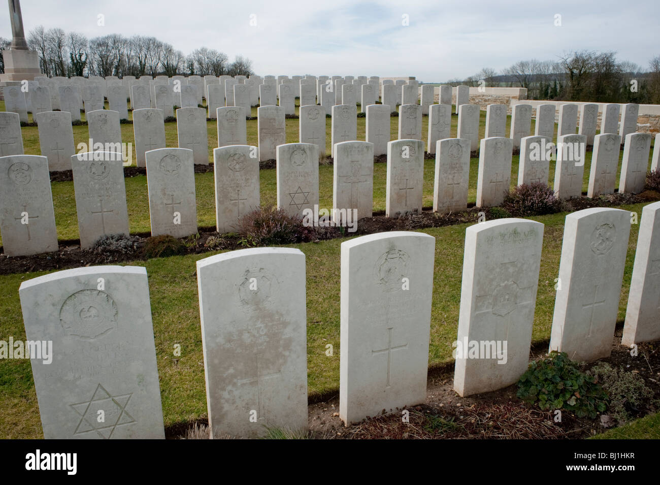Somme Region, North of France, WW1 British Cemetery in Pernois Stock Photo