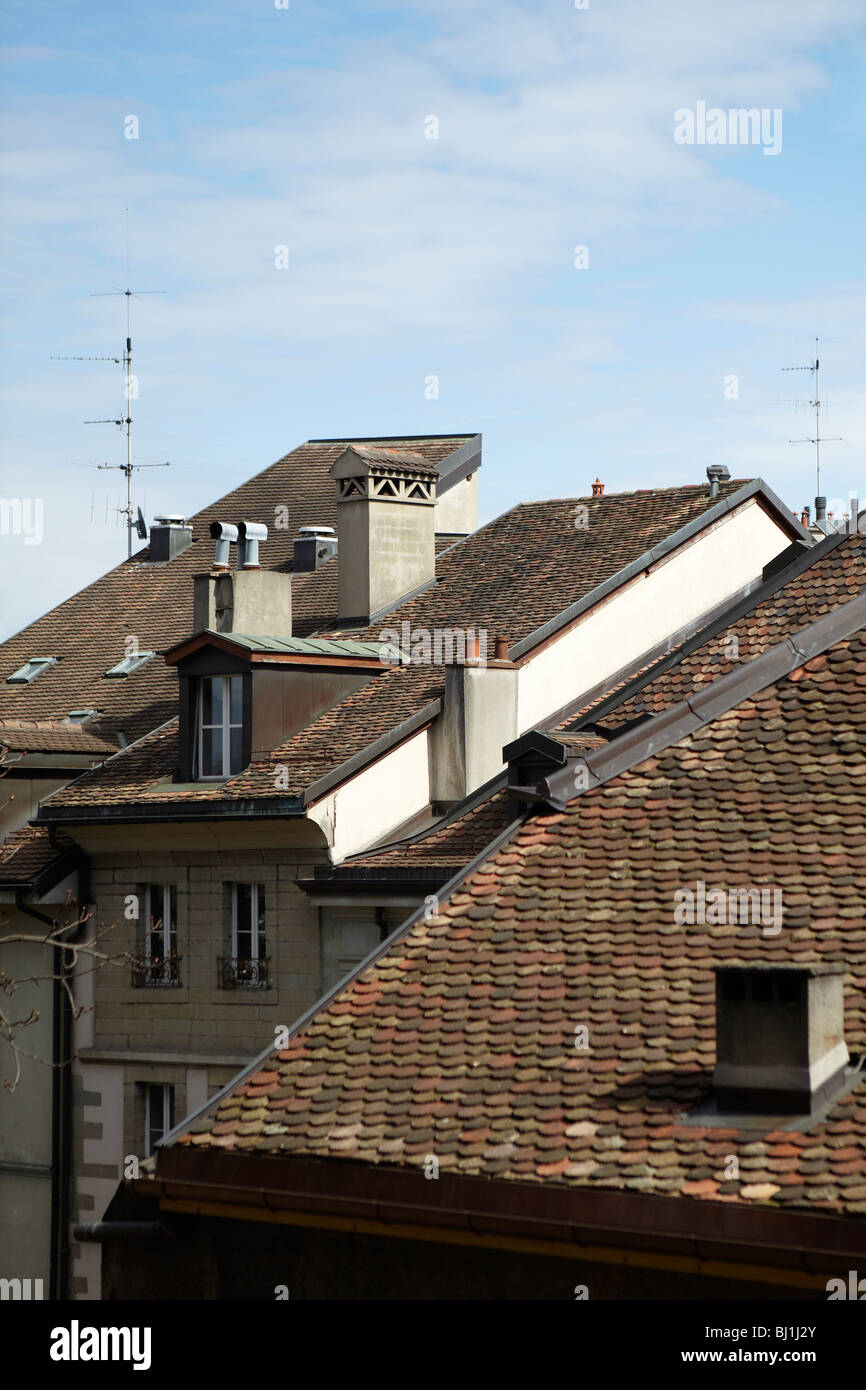 Rooftops of Geneva, Switzerland Stock Photo