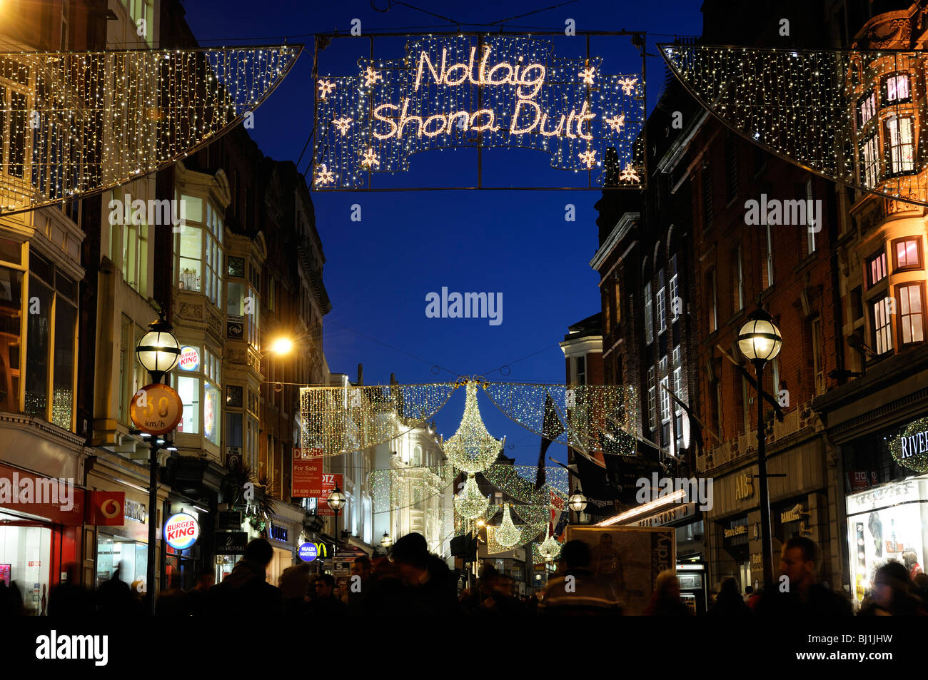 Christmas lights decorations grafton Street Dublin Ireland Stock Photo 28310741 Alamy