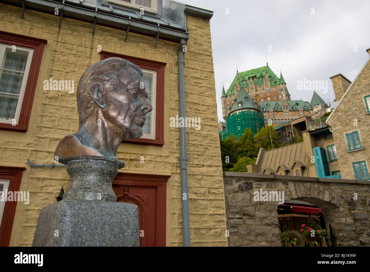 The Statue of painter Jean Paul Lemieux in Quebec's Old Town Stock Photo Alamy