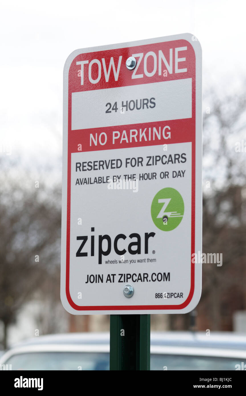 Zipcar parking sign Stock Photo Alamy