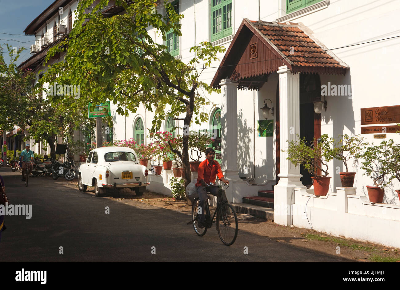 India, Kerala, Kochi, Fort Cochin, Princess Street, Grande Residencia, historic house converted into hotel Stock Photo