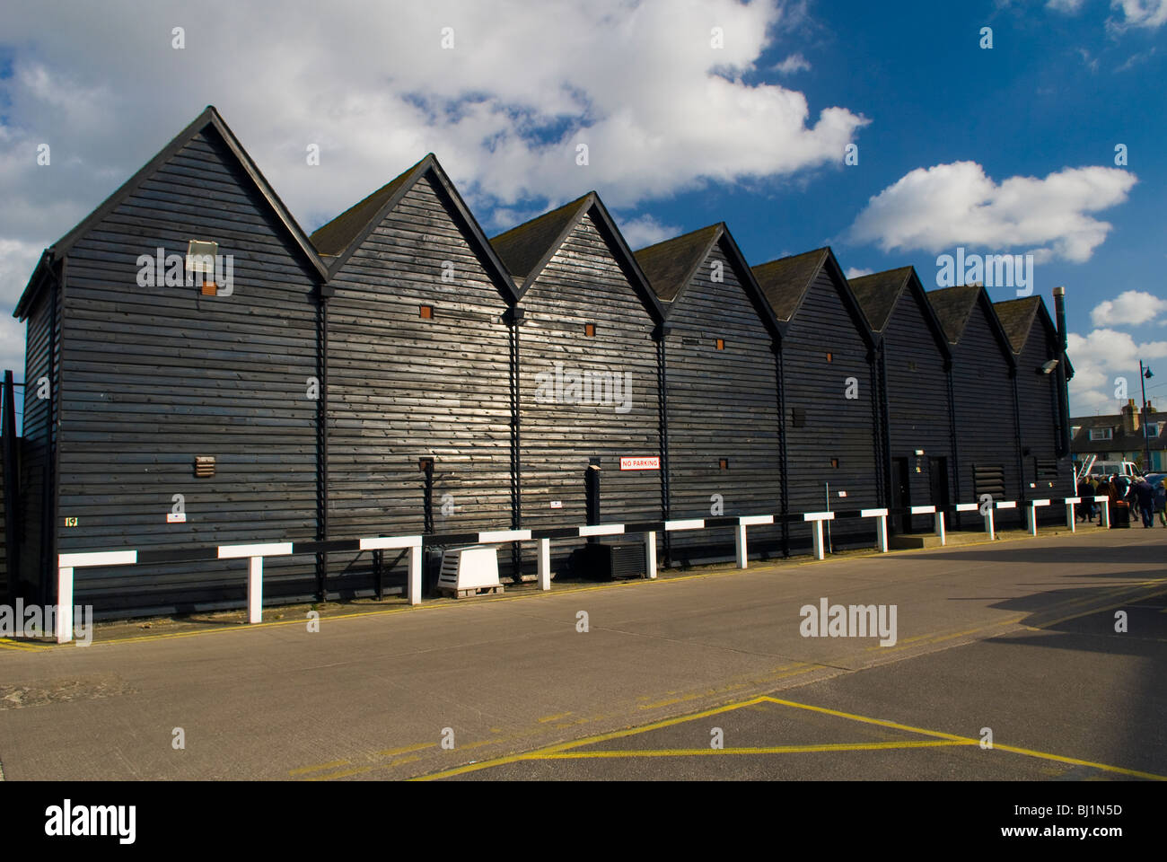 Fishing huts in Whitstable, Kent, England Stock Photo