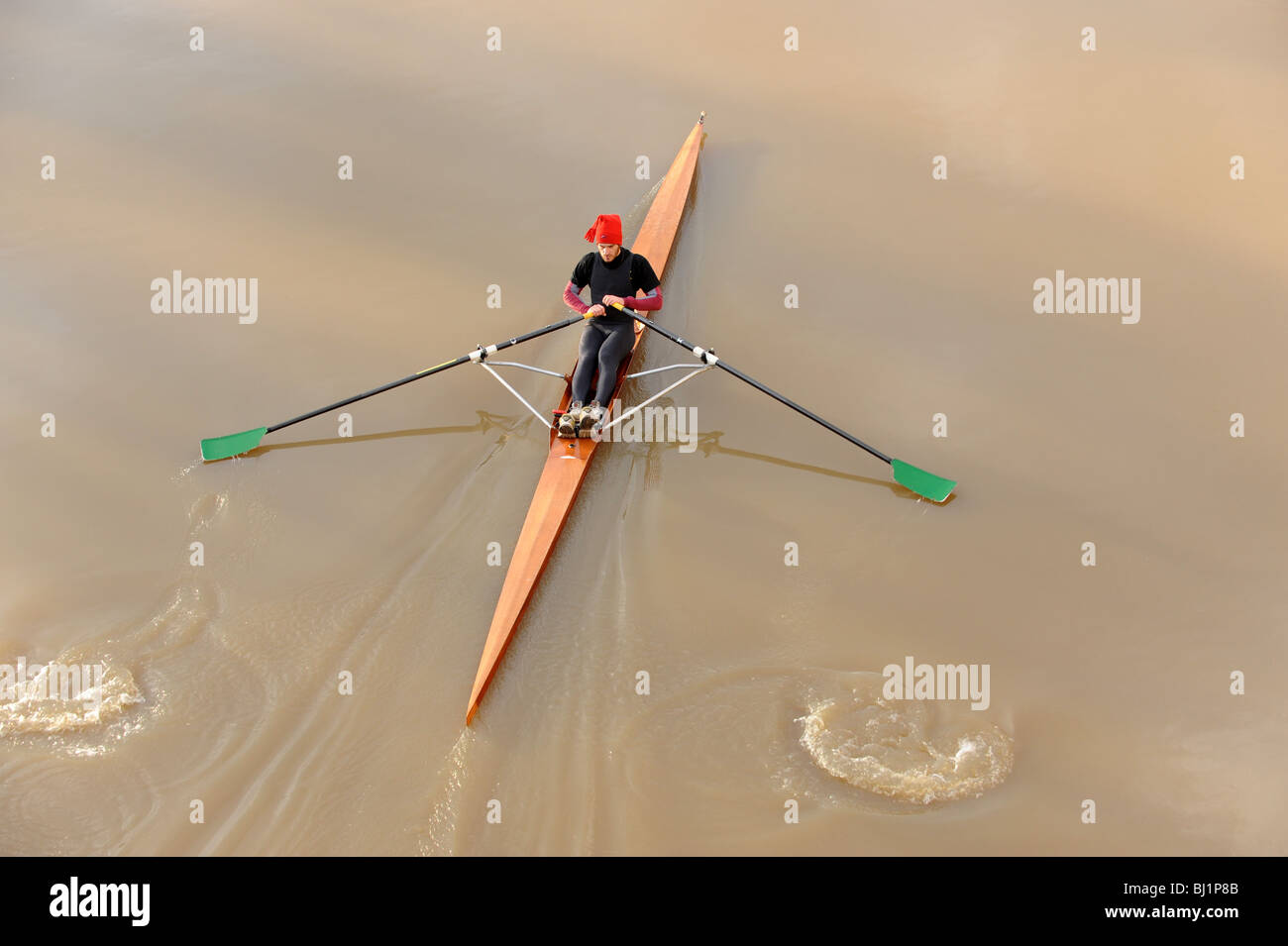 Rowing on the River Ouse City of York in North Yorkshire England Uk