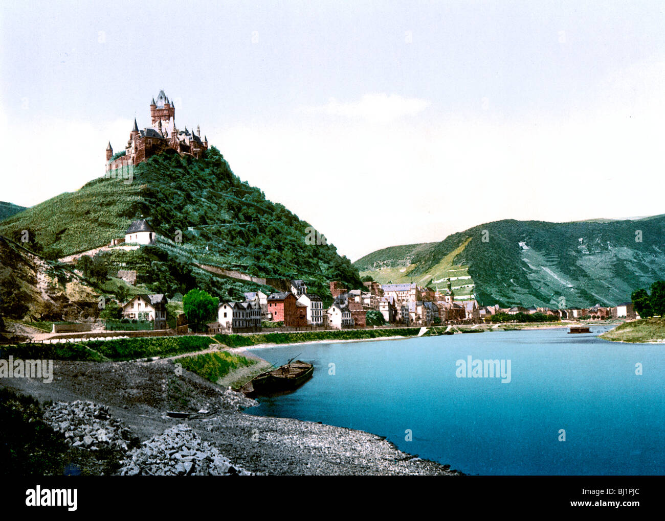 Cochem mit Burg Moseltal Stock Photo