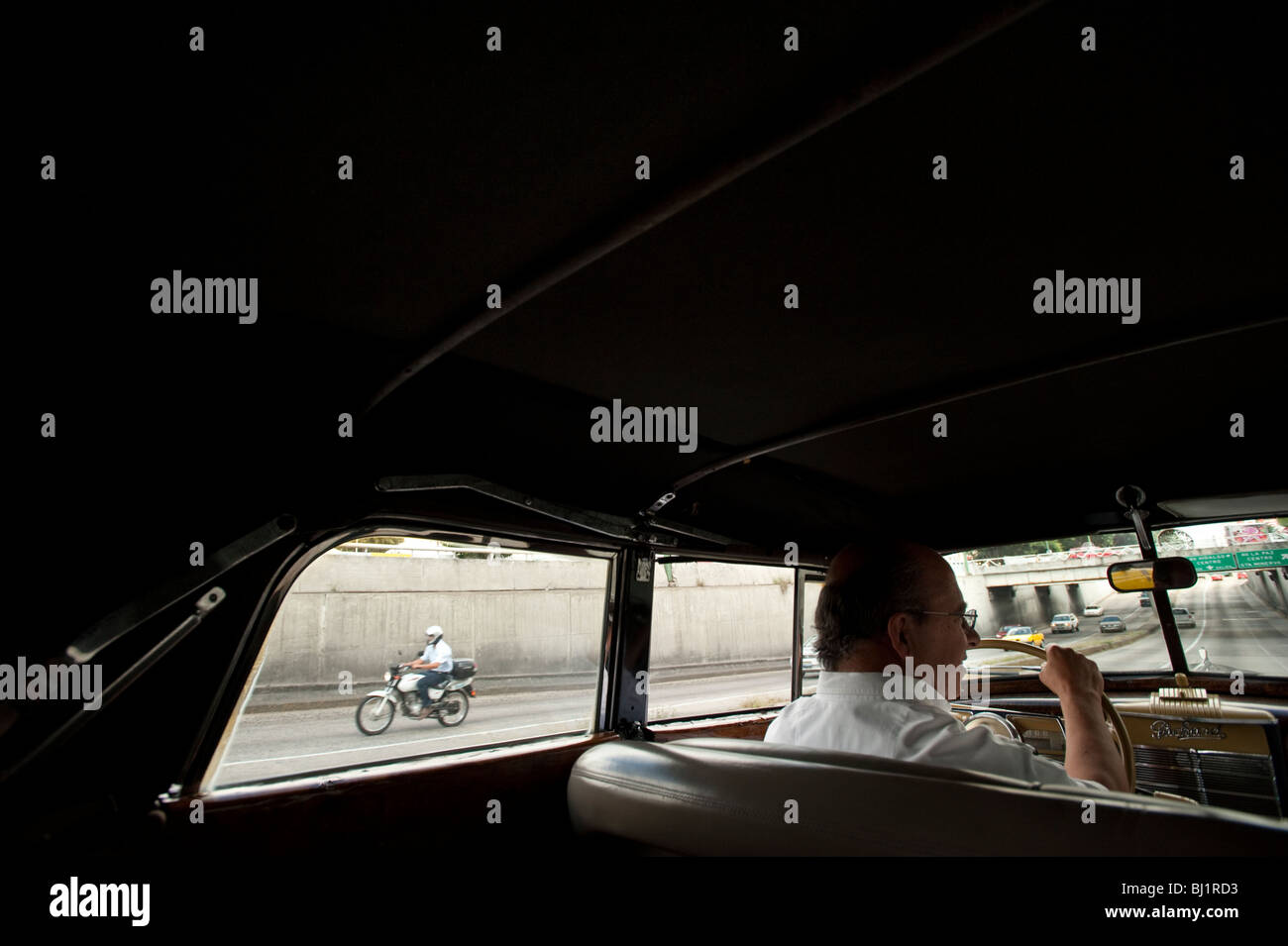 Classic car collector in Guadalajara, Mexico, North America Stock Photo