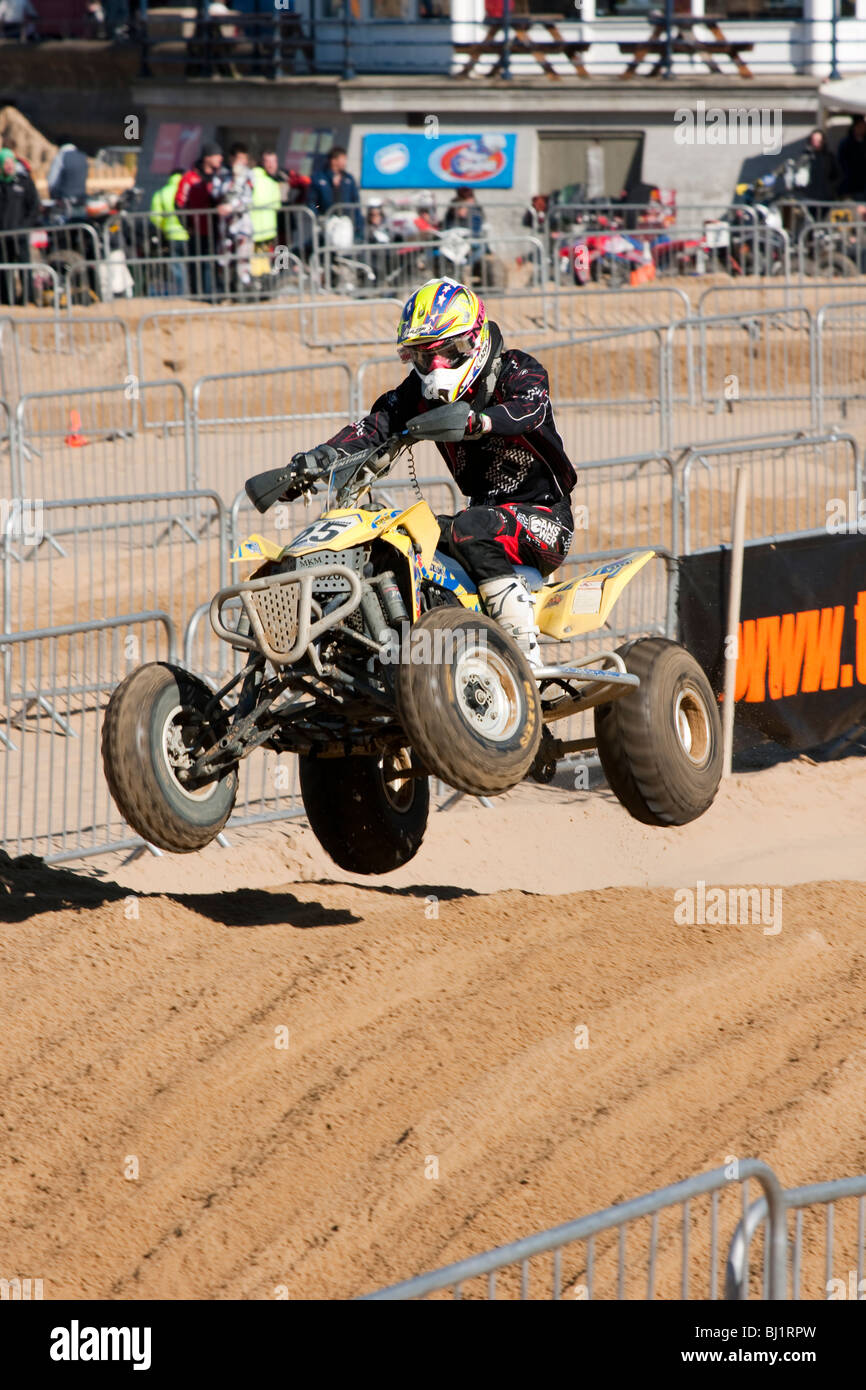 Quad bike racing at Margate sands 7th March 2010 Stock Photo