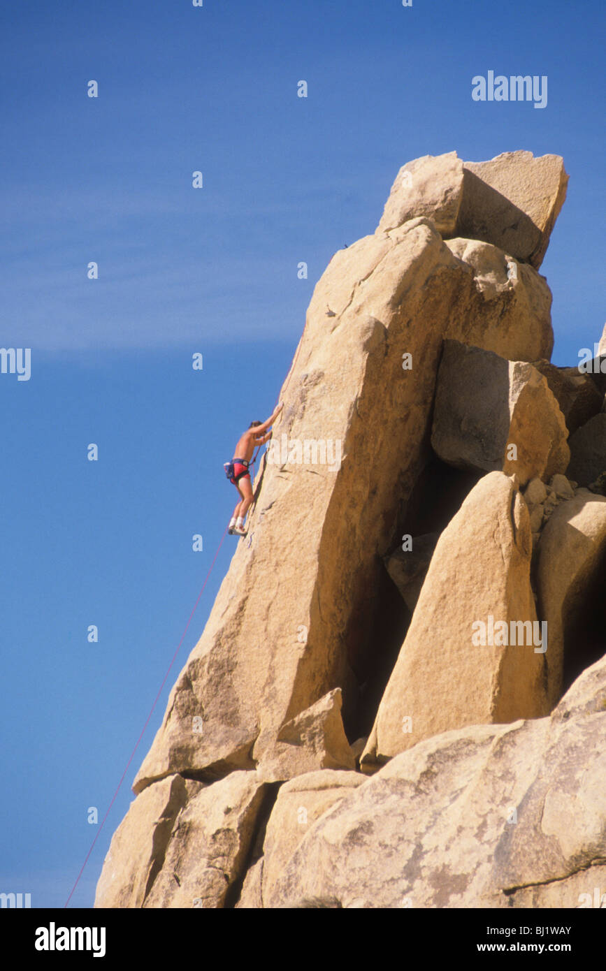 rock climb desert Joshua Tree National Monument California USA sport