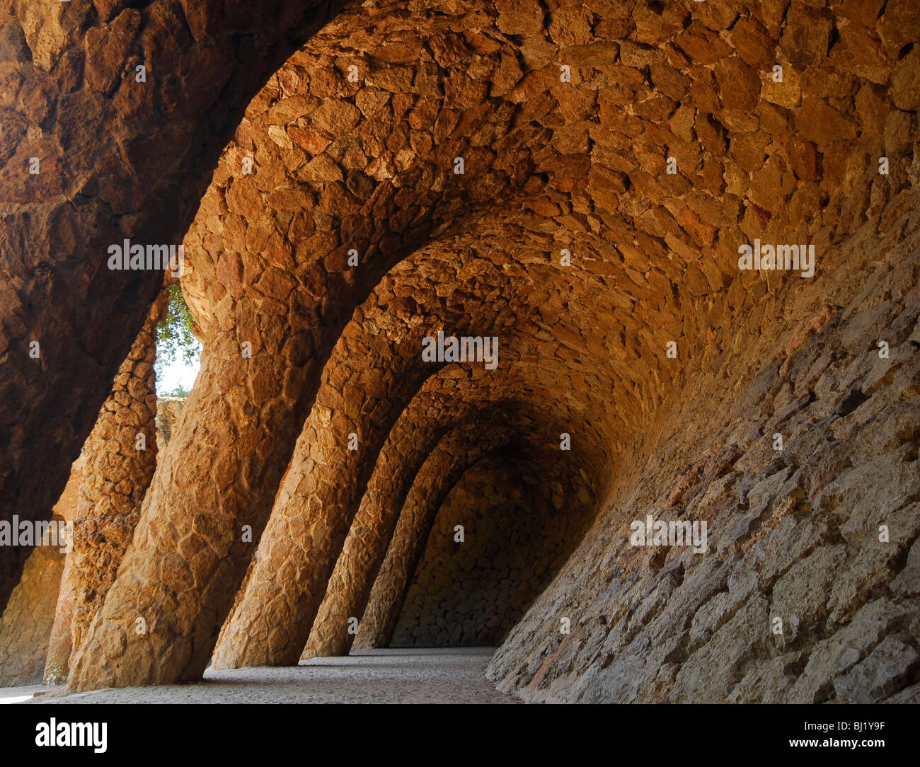 Parc Guell Archways Stock Photo