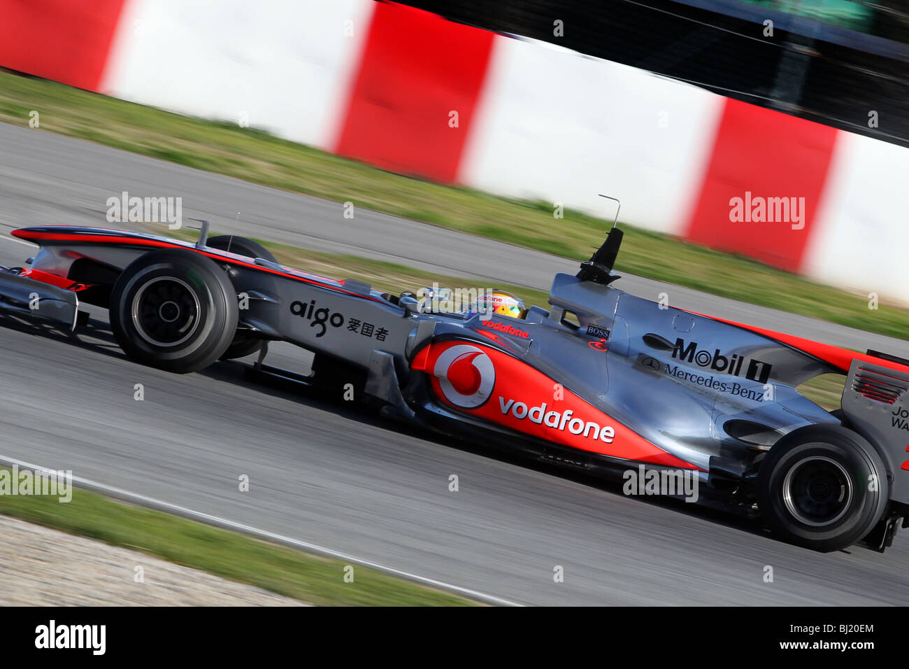 Lewis Hamilton driving the McLaren Mercedes Formula One car in
