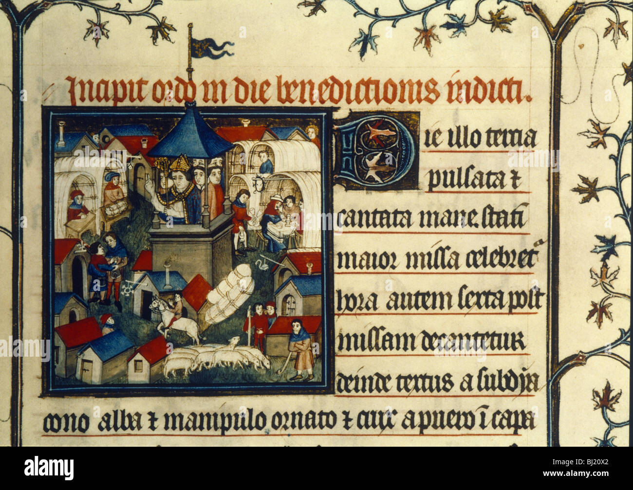 Fair at Lendit in France 15th century manuscript MS Latin 962 folio 264 Bibliotheque Nationale Paris France Stock Photo